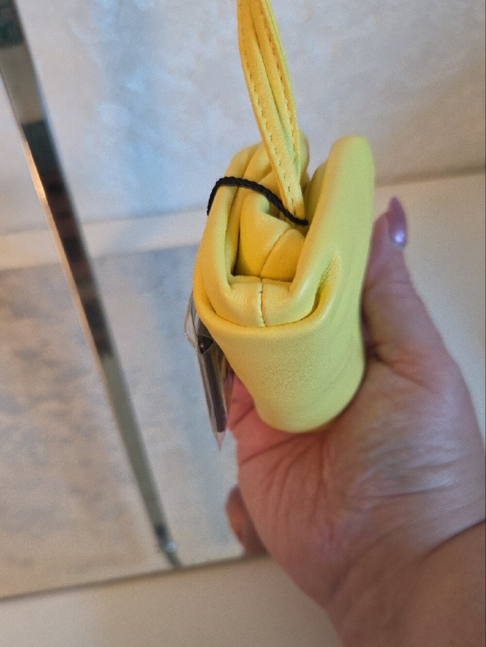Bottega Veneta Lemon Yellow Mini Shoulder Pouch With COA - Picture 5 of 10